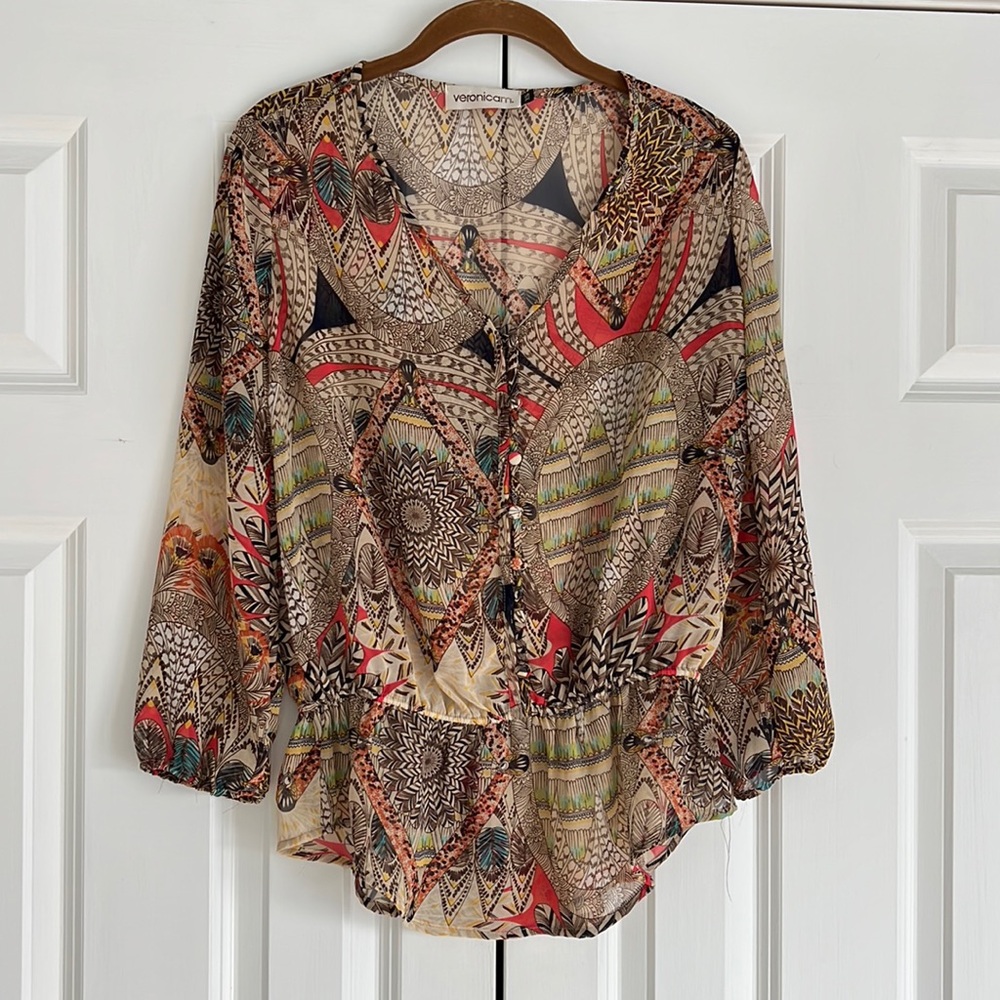 Veronica M Boho Retro Blouse gently worn